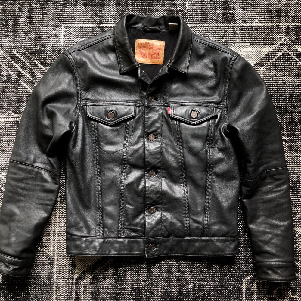 Levi’s Leather Lambskin Trucker Jacket Coat